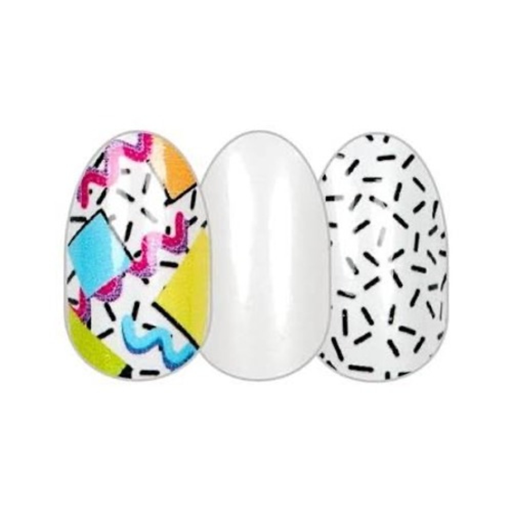 Color Street Totally Rad RETIRED Nail Polish Strips 80s RETRO Geometric Neon